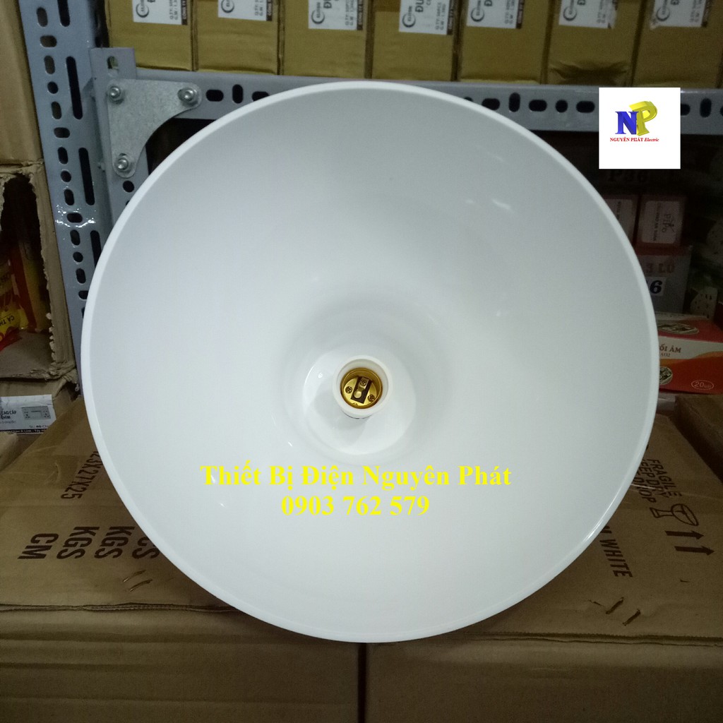 Chao Nhựa & Chao Nhựa Mạ Crom Đường Kính 30 Cm Có Kèm Đuôi Đèn Kín Nước Dây Dài 20cm