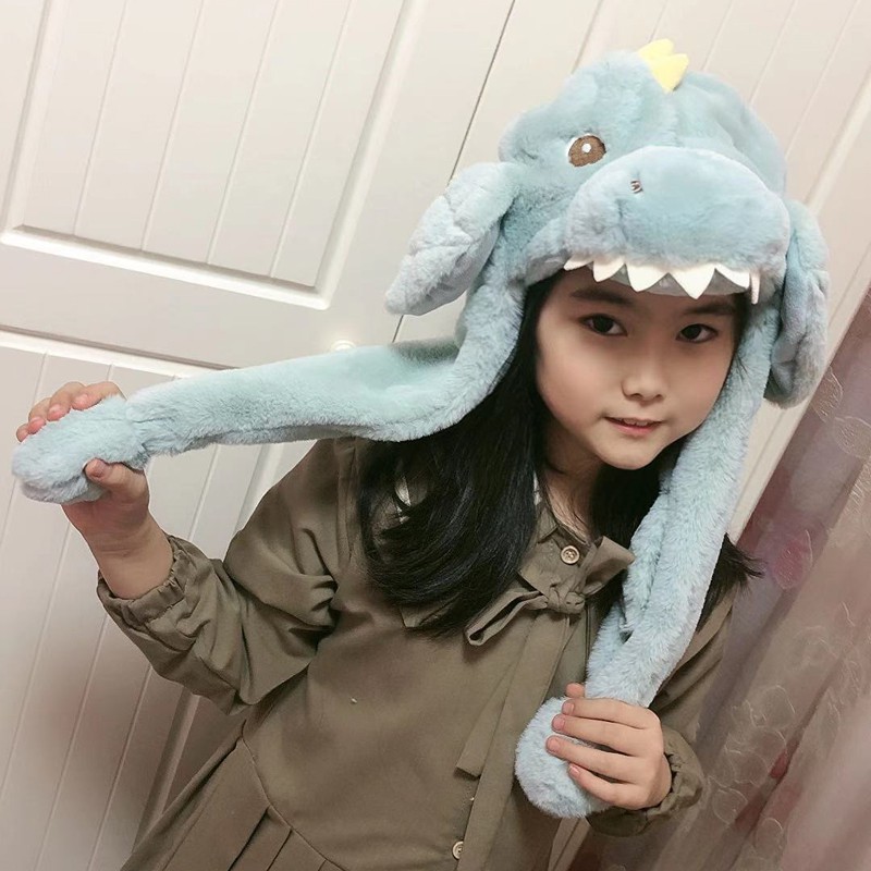 Mũ Nón Đội Đầu Hình Khủng Long Siêu Dày Ấm Dễ Thương Ngộ Nghĩnh Cute
