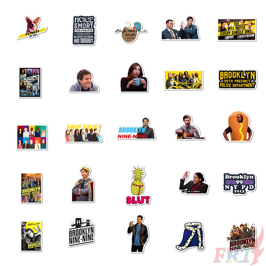 Bộ 50 miếng sticker chuyên dụng dán trang trí hình TV họa tiết Brooklyn Nine-Nine - Series 01