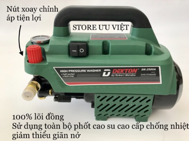 Máy xịt rửa XE chỉnh áp thế hệ mới chạy mô tơ từ 2800w ÁP LỰC CAO SIÊU KHOẺ chính hãng Dekton, model: DK-2800A