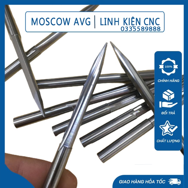 Mũi Đục Tinh Tượng 2 Me Mũi Nhọn Cốt 6mm Dài 60 70 80 100 120mm Lắp Máy CNC