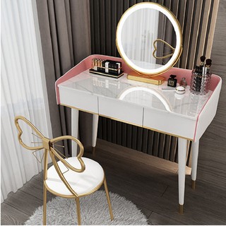 Bàn phấn trang điểm 3 ngăn kéo để phòng ngủ gương đèn LED, Bàn trang điểm hiện đại sang trọng LUX.BAP06