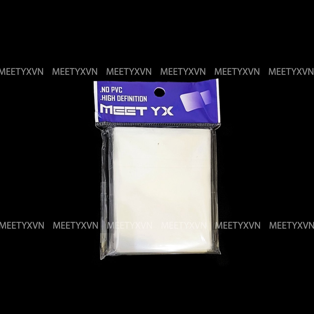 Xấp 100 Sleeve card MeeT/ Meet YX Pack 66x91mm Nhãn Xanh Dương- DÀY