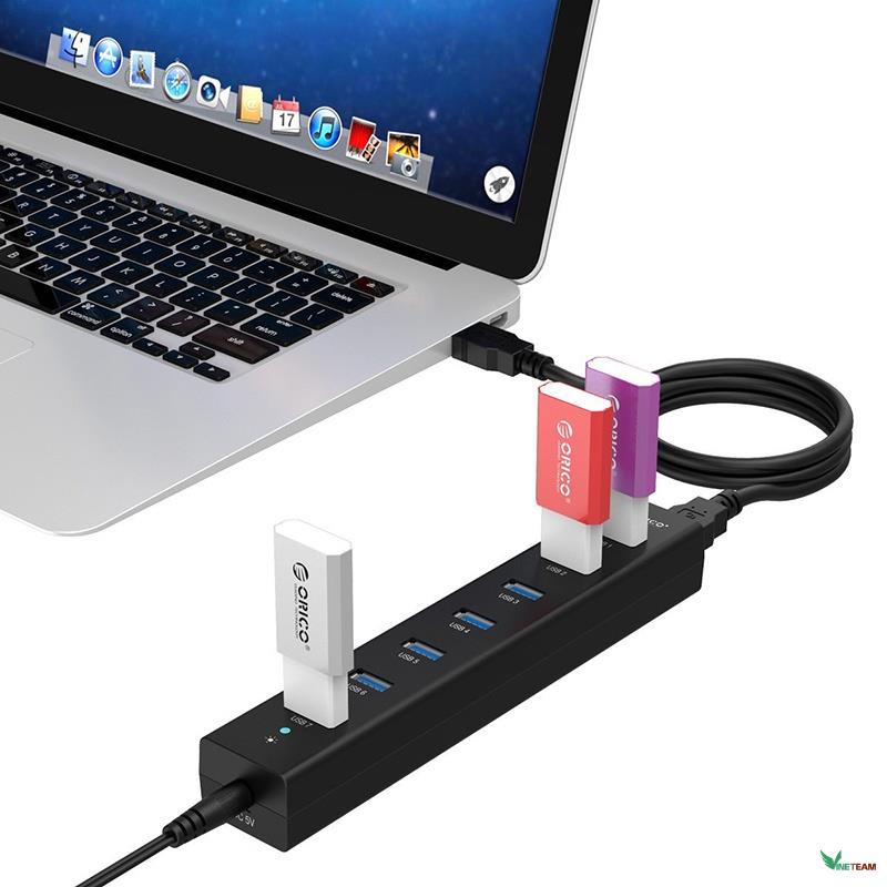 Hub bộ chia 7 cổng USB 3.0 Orico H7013-U3-AD - Hàng Chính Hãng Bảo Hành 12 Tháng -dc684