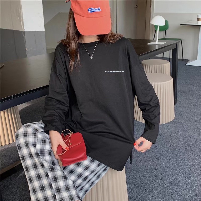 Áo thun dài tay nam nữ, áo phông studio1996 dài tay chất cotton form rộng in hình chữ xinhh