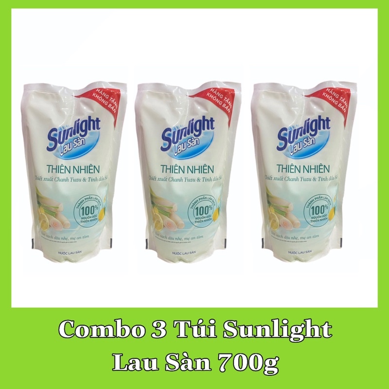 Combo 3 túi Sunlight lau sàn thiên nhiên 700g( hàng km)