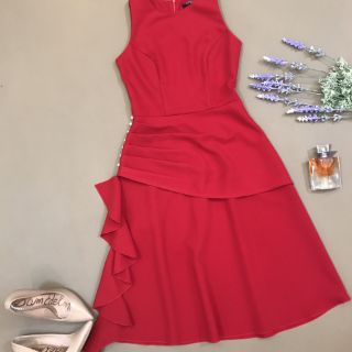 Đầm Topshop đỏ nhún eo