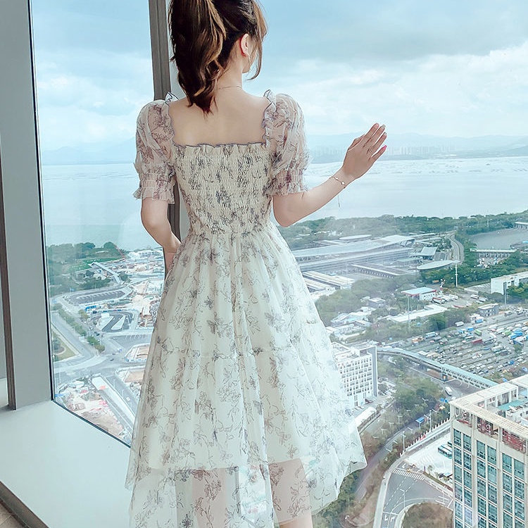 Đầm hoa chiffon Perty xinh xắn duyên dáng phong cách Hàn Quốc