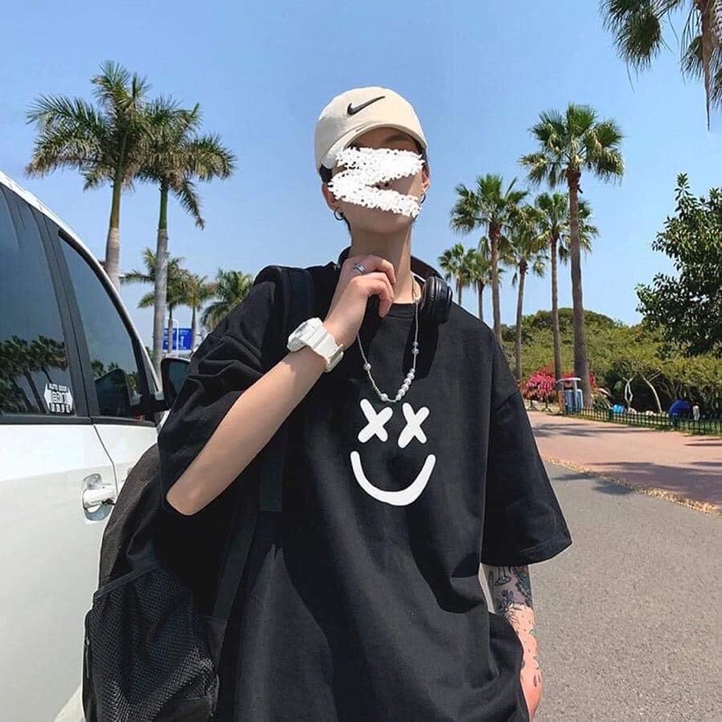 Áo thun tay lỡ mặt cười TC11