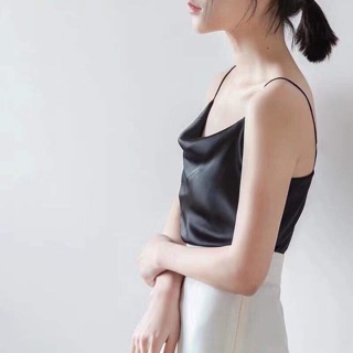Áo hai dây phi lụa cổ đổ - Áo ulzzang