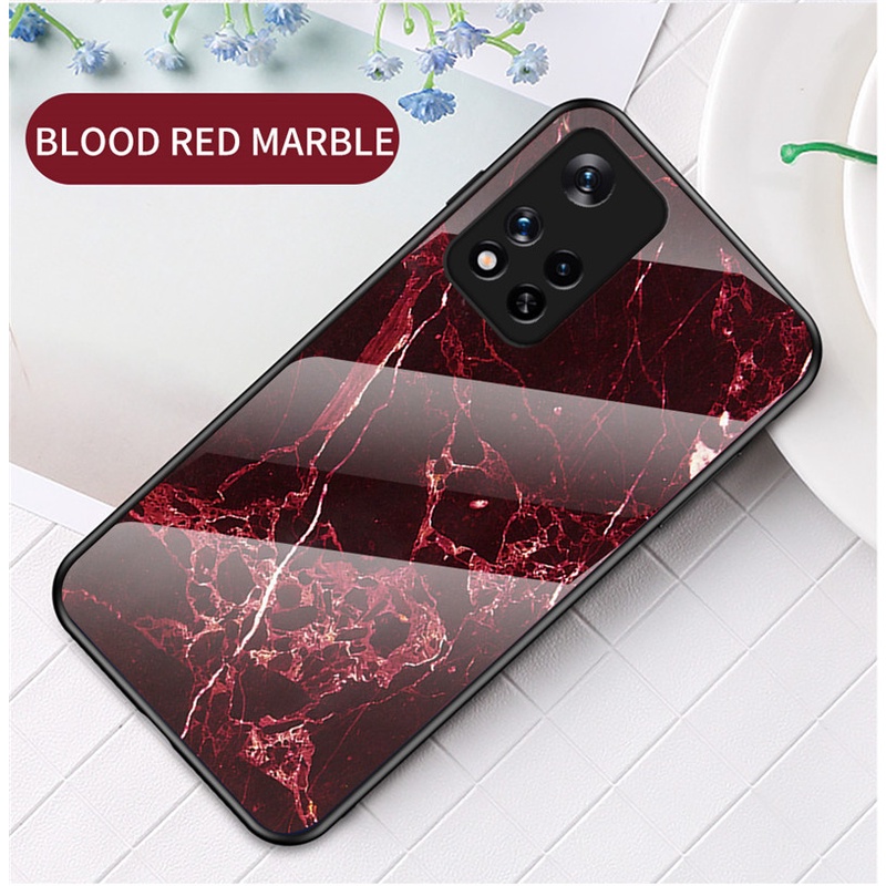 Ốp lưng kính cường lực họa tiết đá hoa cương cho Xiaomi Redmi Note 11 Pro 5G 11S Note11 Note11S Note 10 Pro Max 10S Note10 4G 5G