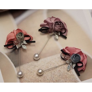 Hoa cài áo hoa lụa handmade SF01.