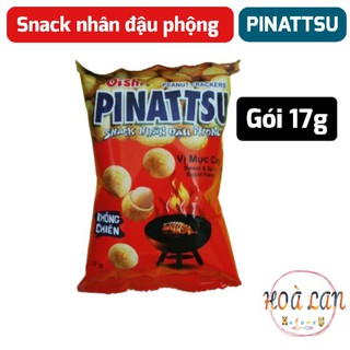Snack nhân đậu phộng pinattsu vị mực cay gói 17g