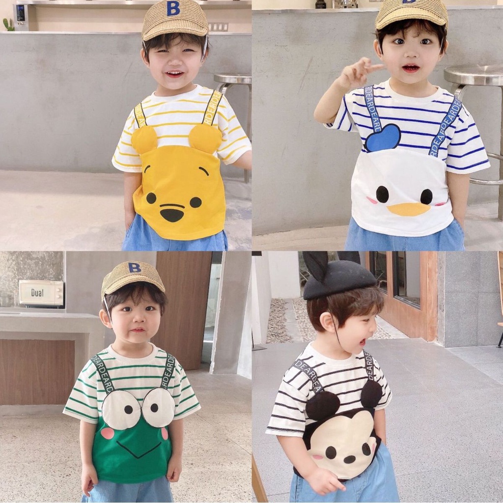 Áo Thun Ngắn Tay Họa Tiết Hoạt Hình Thời Trang Mùa Hè Hàn Quốc Dành Cho Bé Trai 2023