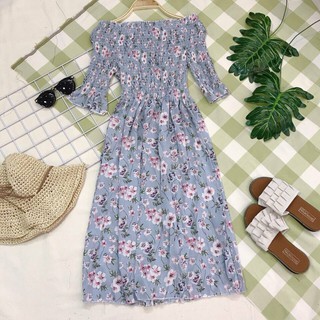 Đầm maxi trễ vai