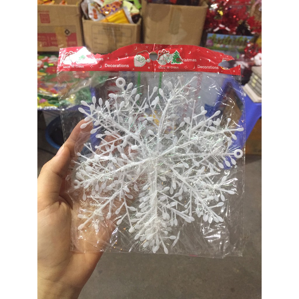 Set 6 bông tuyết trang trí cây thông Noel và sự kiện giáng sinh