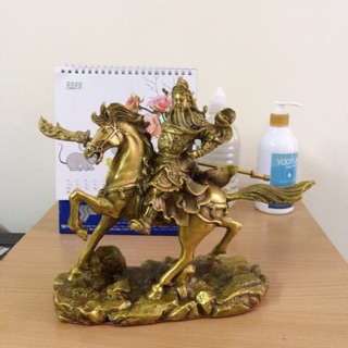 TƯỢNG QUAN CÔNG CƯỠI NGỰA BẰNG ĐỒNG NGUYÊN CHẤT CAO 22CM, Quan Vũ, Quan Vân Trường.