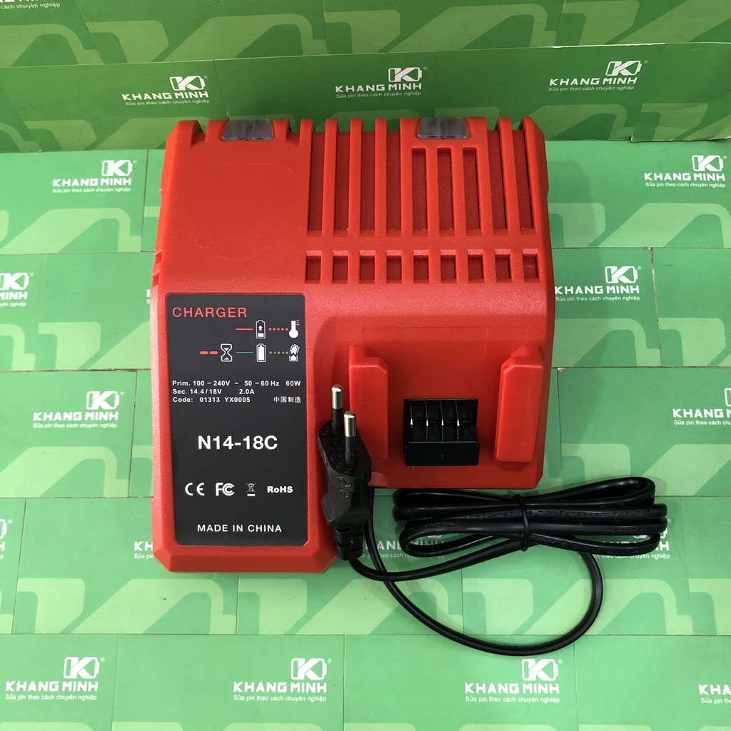 Sạc pin máy Milwaukee M12-18FC, sạc pin 12V 14.4V 18V Li-ion