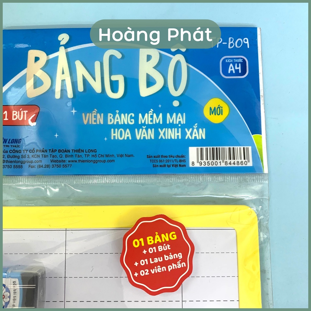 Bảng Bộ Thiên Long TP-B09 - Bảng Học Sinh 2 Mặt - Bảng A4 Gồm Bảng + Bút + Lau Bảng + 2 Viên Phấn Hoàng Phát
