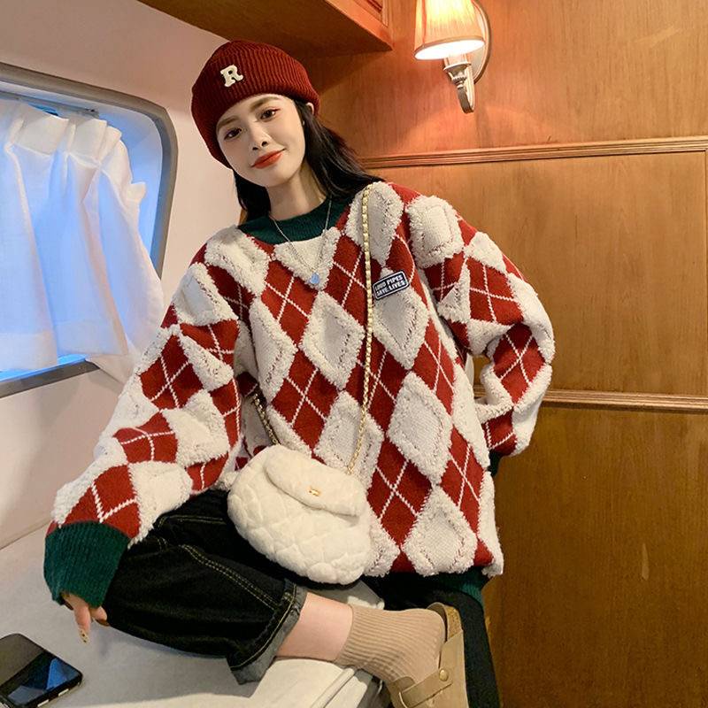Áo Sweater Dệt Kim Form Rộng Phong Cách Nhật Bản