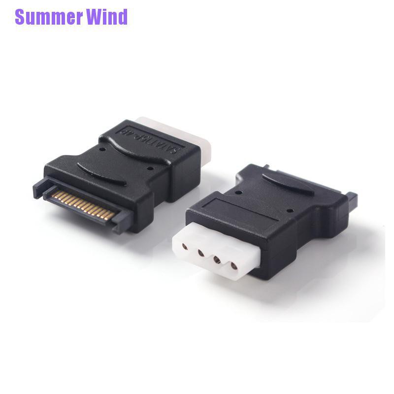 Gió Mùa Hè❥Ổ Cứng Sata 15Pin Sata Serial Ata Male Sang Molex Ide 4 Pin Female M-F