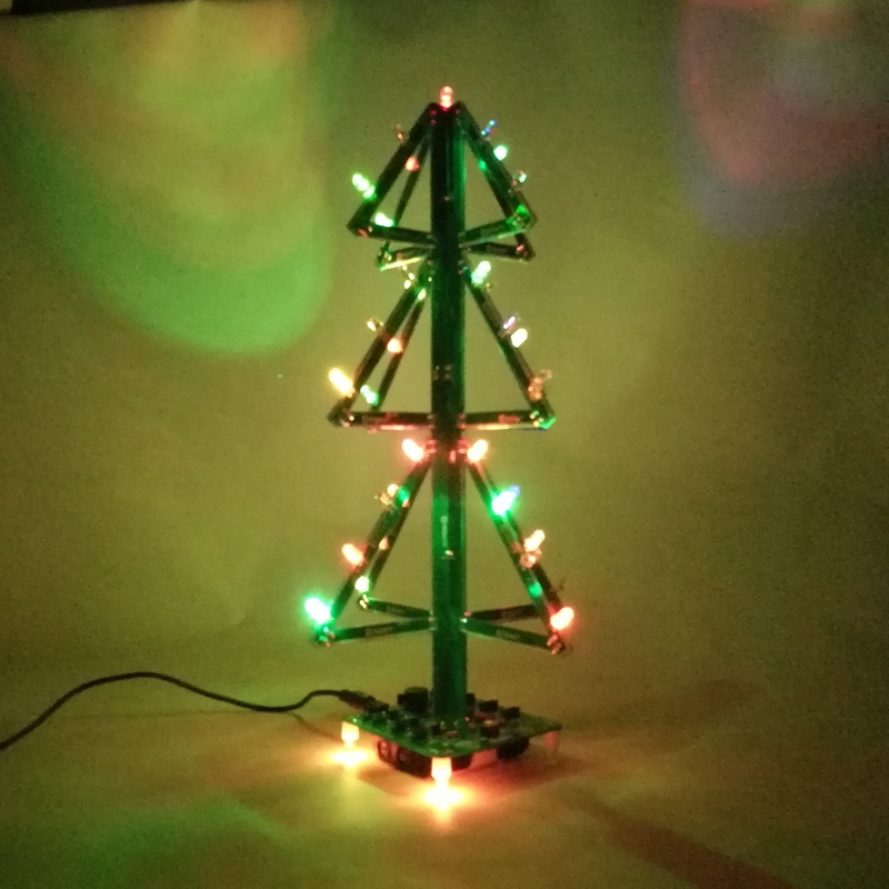 Bộ Cây Thông Noel Gắn Đèn LED 3D Phát Nhạc DIY