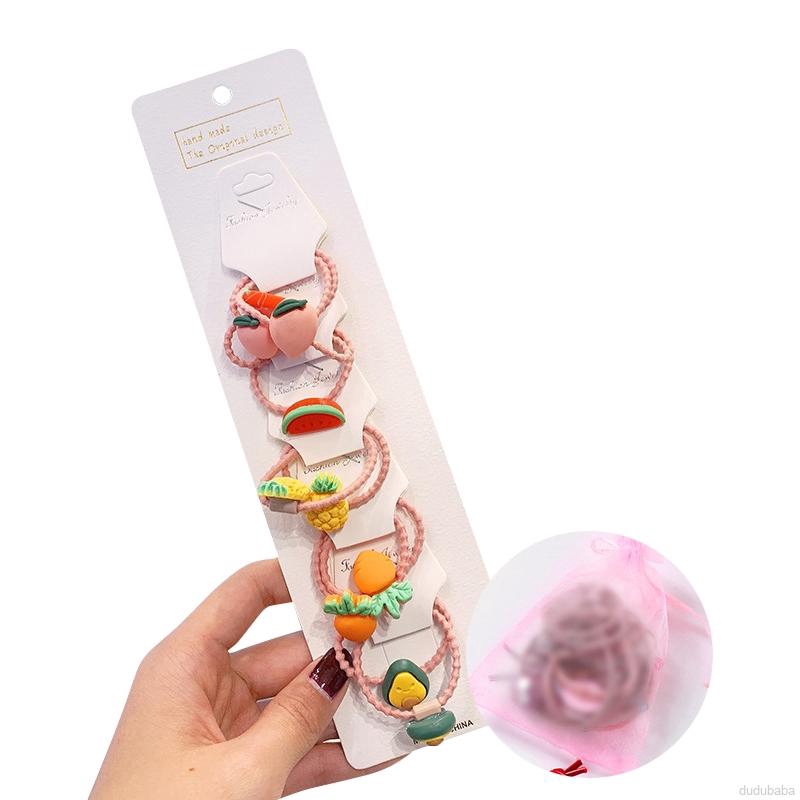 Dây buộc tóc cao su họa tiết hoa hợp thời trang xinh xắn cho bé gái