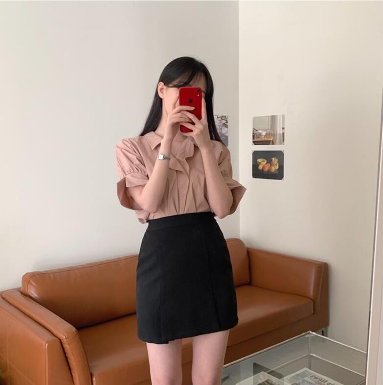 Áo Thun Nữ Tay Ngắn Màu Trơn Phong Cách Hàn Quốc