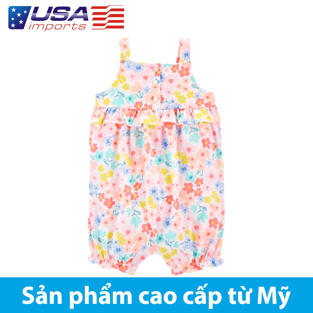Áo liền thân dạng đùi sát nách cotton hoa chấm bi Car-tờ Auth Từ Mỹ (1K424010)