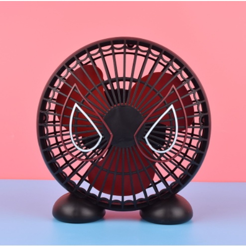Quạt Mini Để Bàn Spiderman, Siêu Nhân Người Nhện 3 Chế Độ Gió Sạc Tích Điện