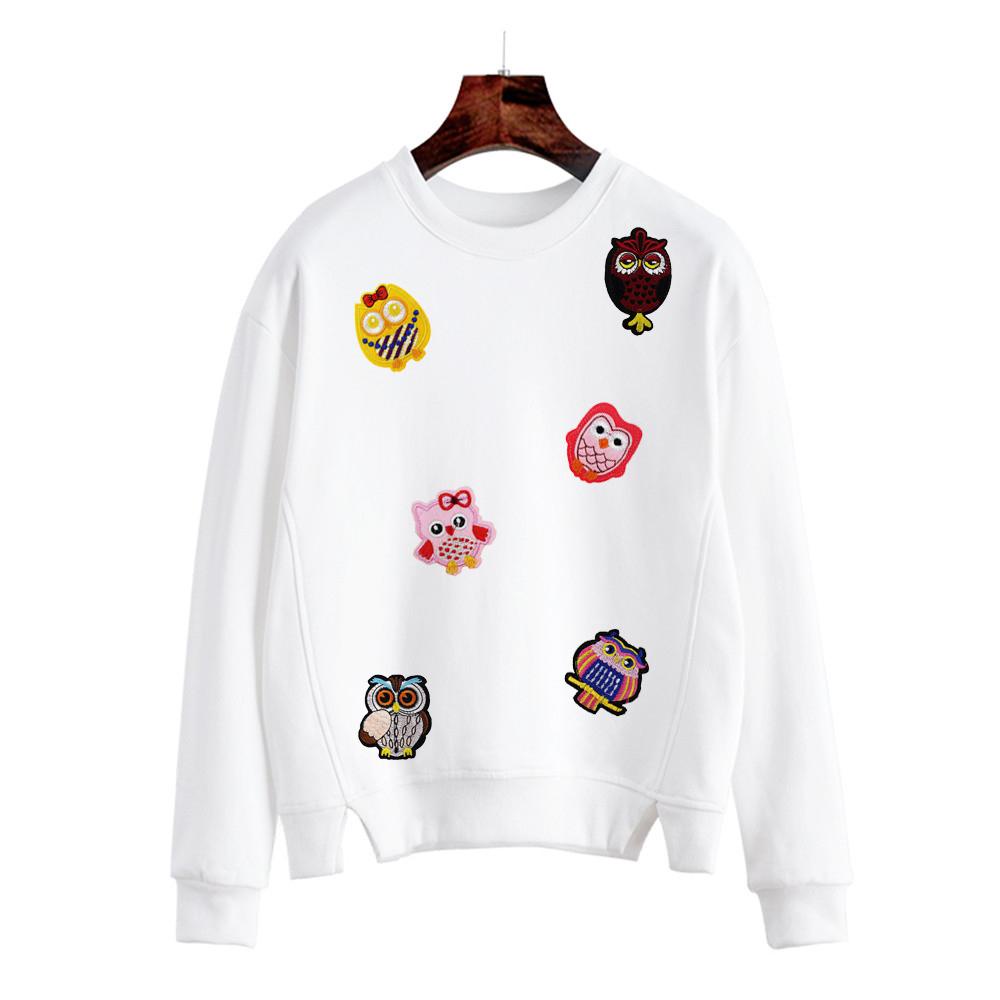 ORIENTLII Bộ 5 Miếng Vá (Phong Cách Ngẫu Nhiên) Hình Chim Cú Thêu Trang Trí Quần Áo Mới