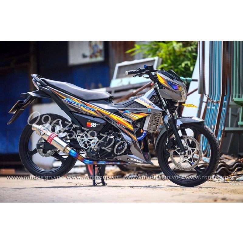 tem rời satria xám đen ,xám xi măng phối vàng , satria đen