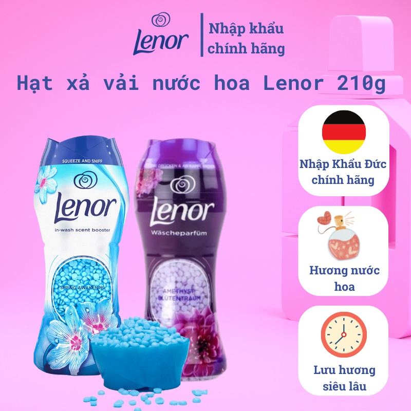 Hạt Lưu Hương Quần Áo Xả Vải Thơm LENOR hương nước hoa, hạt lưu lâu trên quần áo, nhập khẩu Đức chính hãng.