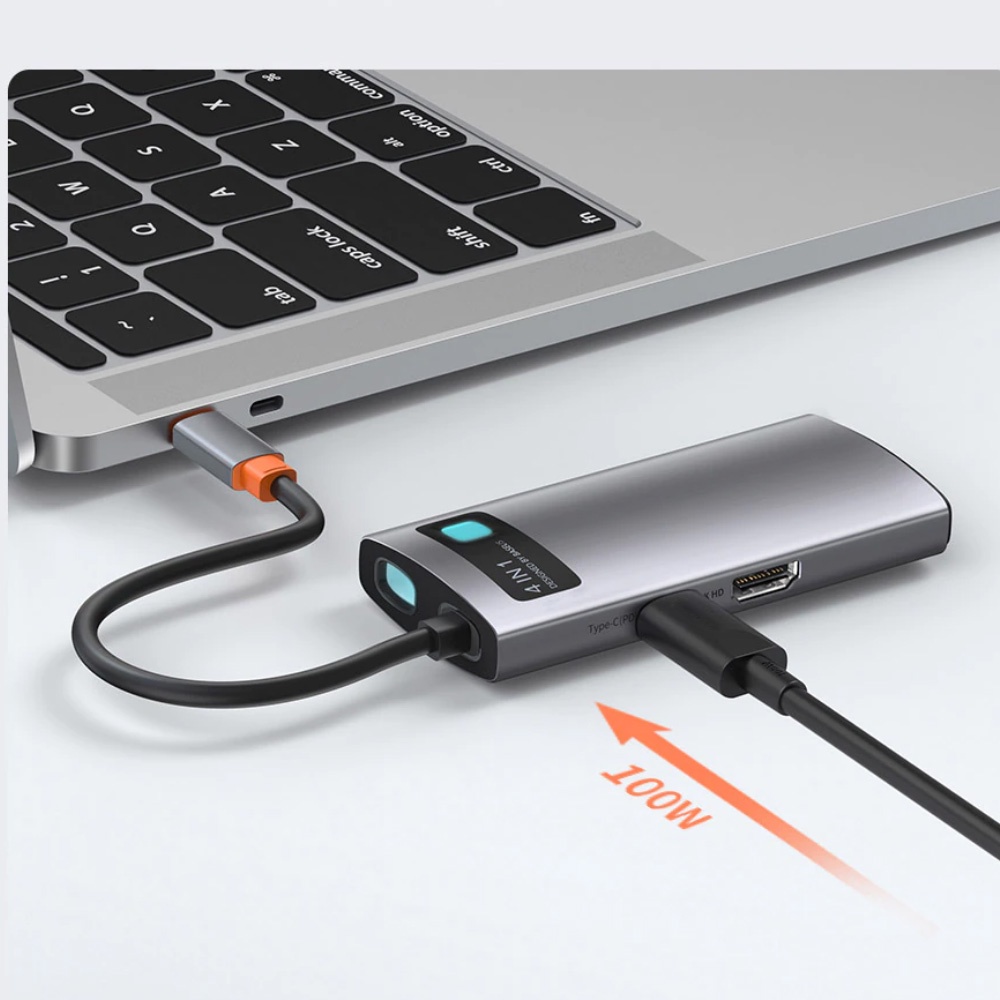 Hub chia cổng DUPIO Baseus cổng type-c sang hdmi usb 3.0 dành cho macbook pro air surface pro 7 HUB01