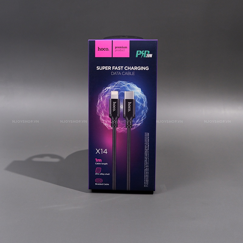 Cáp Sạc Nhanh Hoco X14 Pd 20w Type C To Dây Nylon Dài 1m/2m Cho Ip13 Pro Max 12 Pro Max Njoyshop