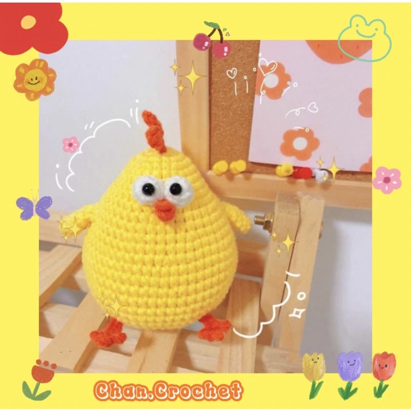 Gà con bằng len handmade