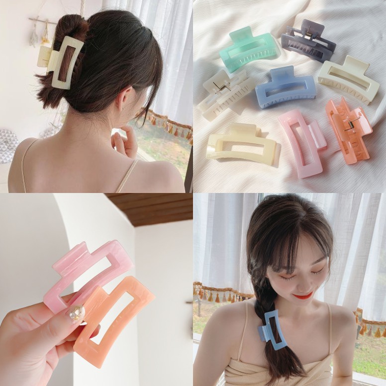 Kẹp tóc acrylic trong suốt đơn giản dễ thương mới