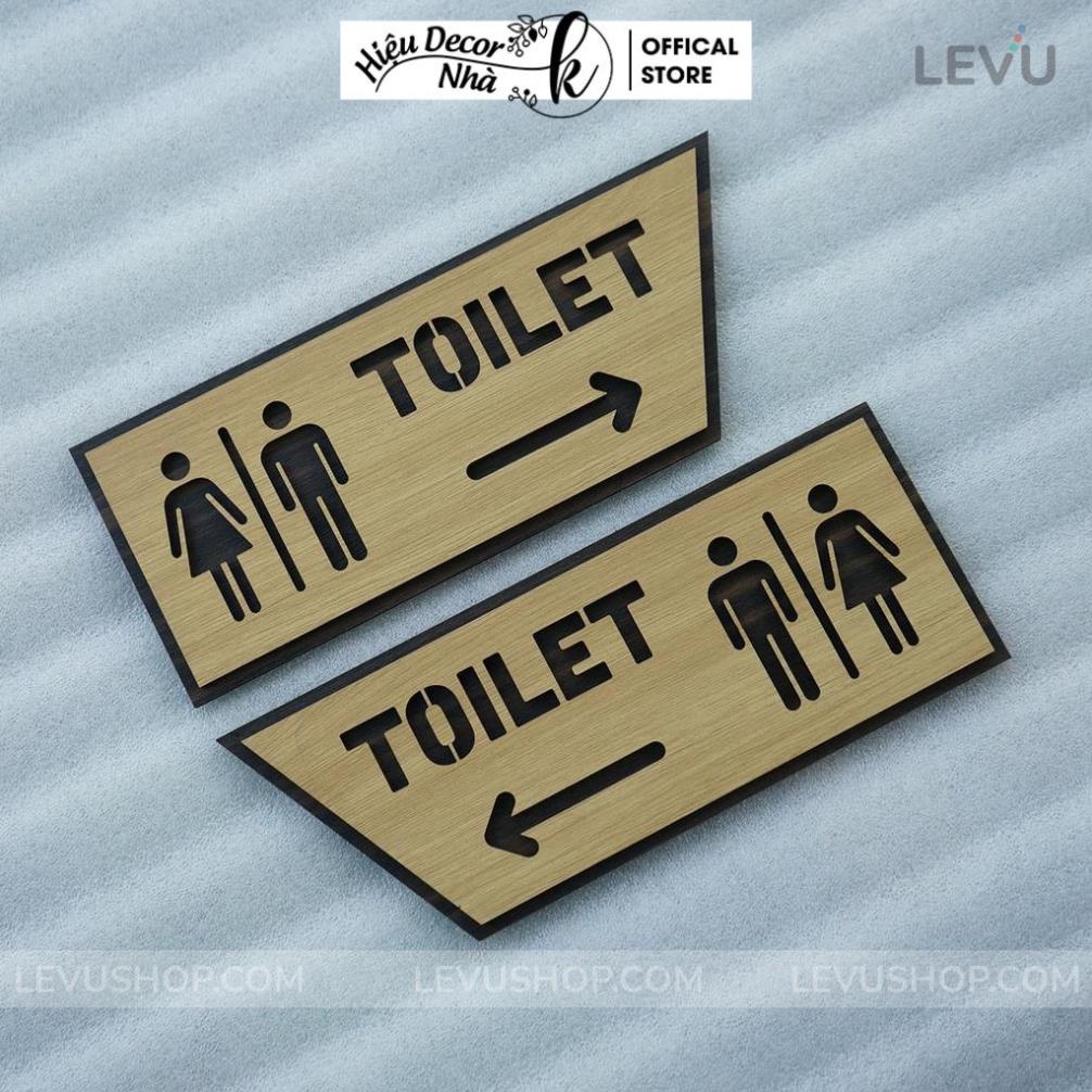 Biển chỉ hướng toilet mũi tên trái phải bằng gỗ sang trọng TL27 - Hiệu Nhà K