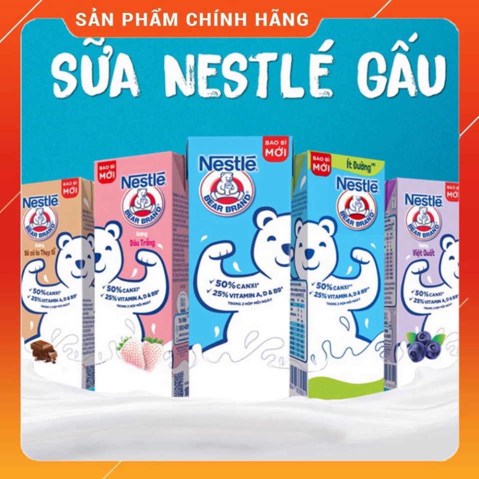 Thùng 48 hộp Sữa Nestlé Gấu Hương Sô cô la Thụy Sĩ  hộp x 180ml)