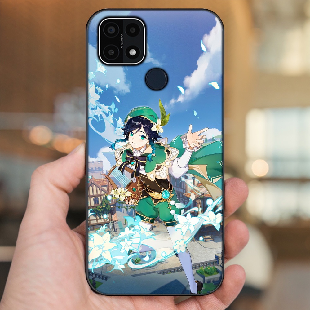 Ốp lưng Oppo A15, A15s viền đen in hình Venti Genshin Impact