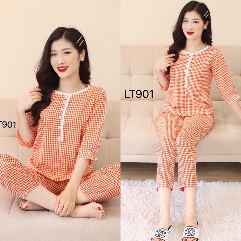 Bộ mặc nhà, bộ đồ mùa thu đông chất lụa mềm mại không nhăn, size 40-64kg