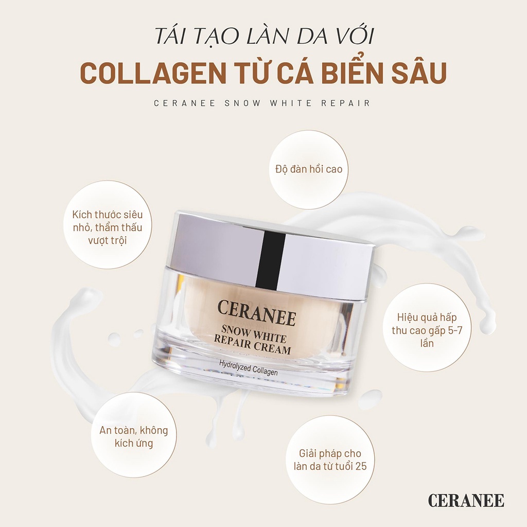 Combo kem dưỡng và mặt nạ Ceranee chính hãng dưỡng và phục hồi da chuyên sâu, trắng da xóa nhăn căng bóng chuẩn Hàn Quốc