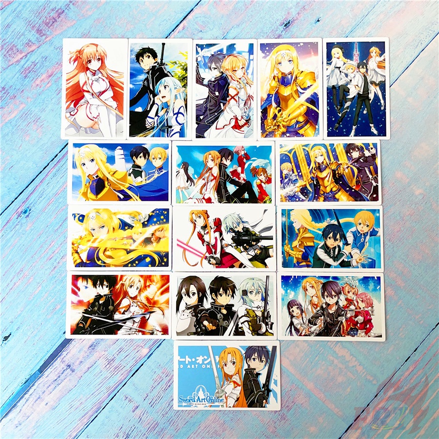 ❤ Thẻ Hình Nhân Vật Anime Sword Art Online Q-1 ❤ Set 30 Tấm Hình SAO Kirito / Yuuki Asuna HD