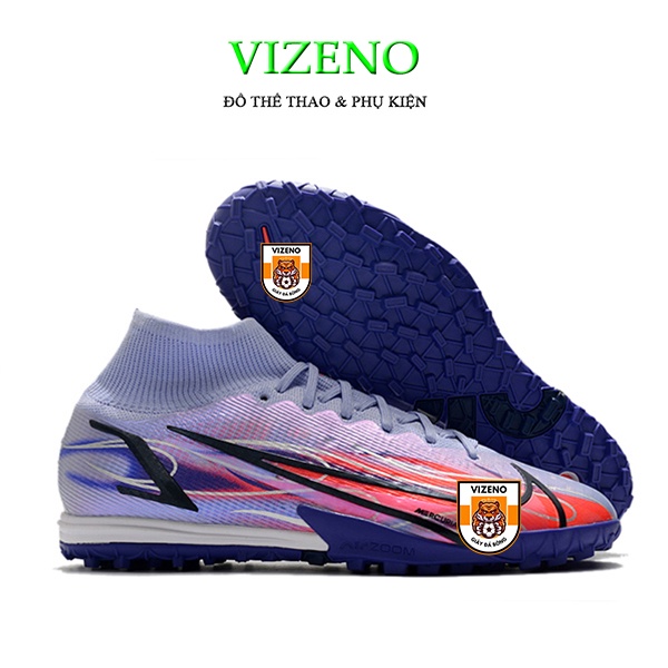 ( Khâu thêm đế ) Giày đá bóng Mercurial Superfly 8 elite đinh TF màu tím đỏ thửa riêng cho cẩu thủ KYLIAN MBAPPE