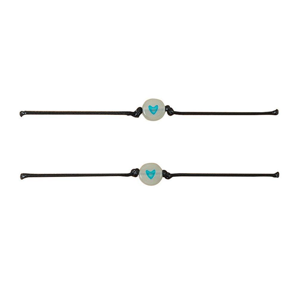 Vòng Tay Dây Bện Mặt Hình Trái Tim Phát Sáng Dễ Thương Phong Cách Hàn Quốc Cho Nam