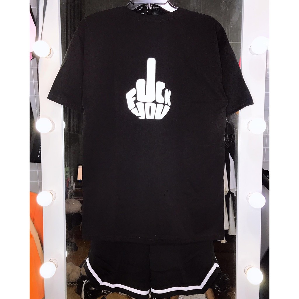 Set quần short 1V có khóa zip + áo thun phản quang bàn tay