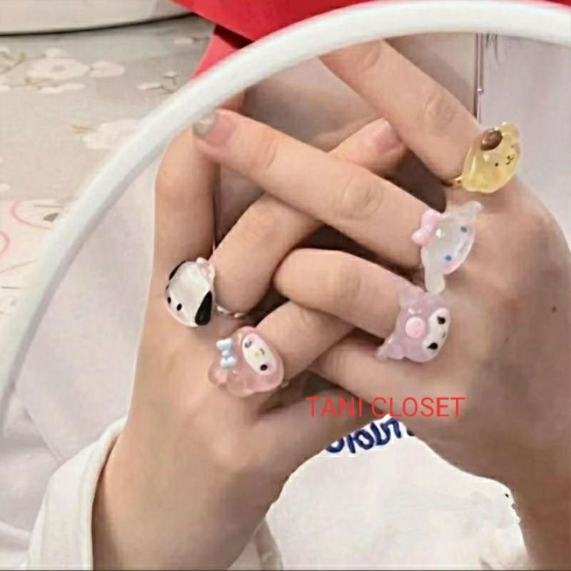 Nhẫn Hoạt Hình SANRIO Đủ Màu Lấp Lánh