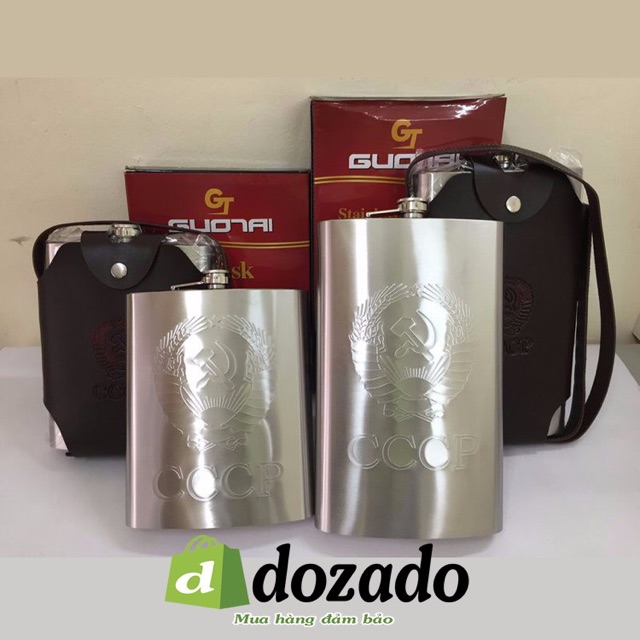 Bình đựng rượu inox cccp dập nổi logo 64 oz (2 Lít)