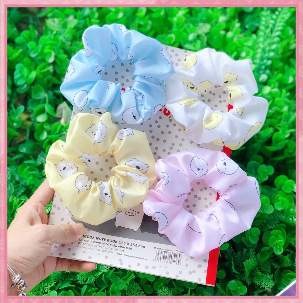 (Quà Tặng) Buộc tóc SCRUNCHIES Nhiều Màu Sắc Cực Dễ Thương