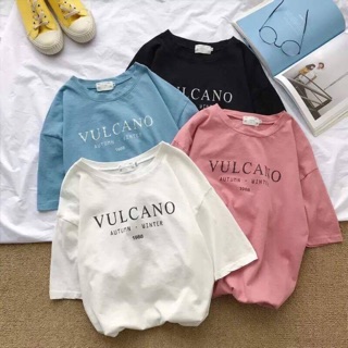 Áo thun in chữ VULCANO dễ thương